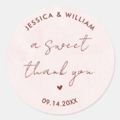 Elegant in de herfst Roze Tonen bruiloft Ronde Sticker (Voorkant)