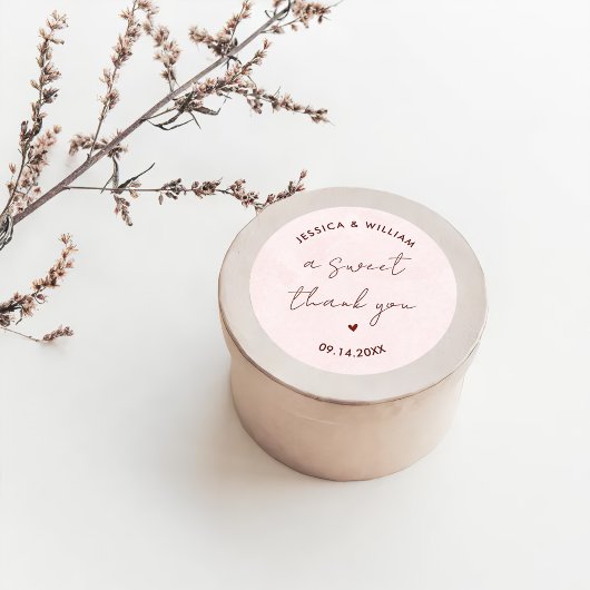 Elegant in de herfst Roze Tonen bruiloft Ronde Sticker