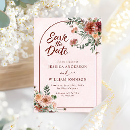 Elegant in de herfst Roze Tonen bruiloft Save The Date