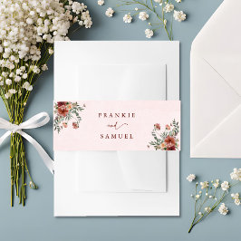 Elegant in de herfst Roze Tonen bruiloft Uitnodigingen Wikkel