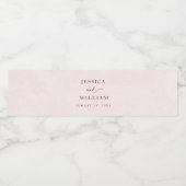 Elegant in de herfst Roze Tonen bruiloft Waterfles Etiket (Enkel label)