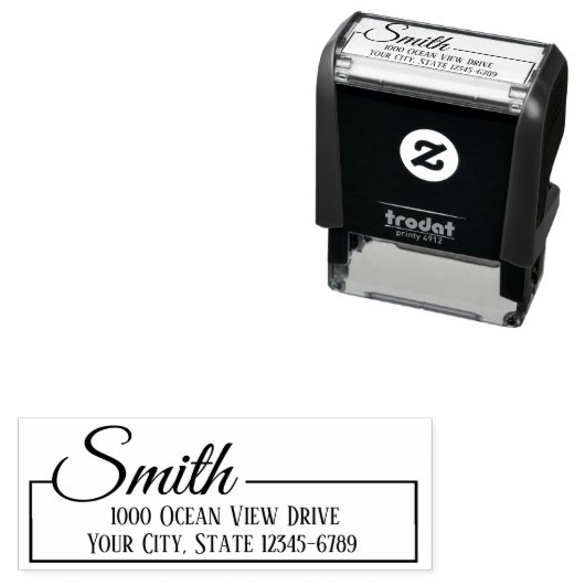 Elegant in doos retouradres  zelfinktende stempel (In situ)