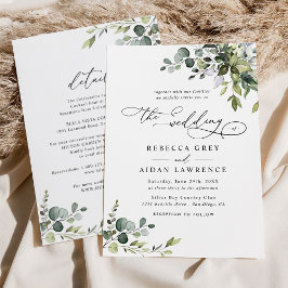 Elegant in één Waterverf Greenerding Wedding Kaart