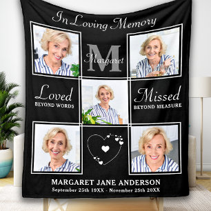 Elegant in het liefdevol geheugen 5 Memorial over  Fleece Deken