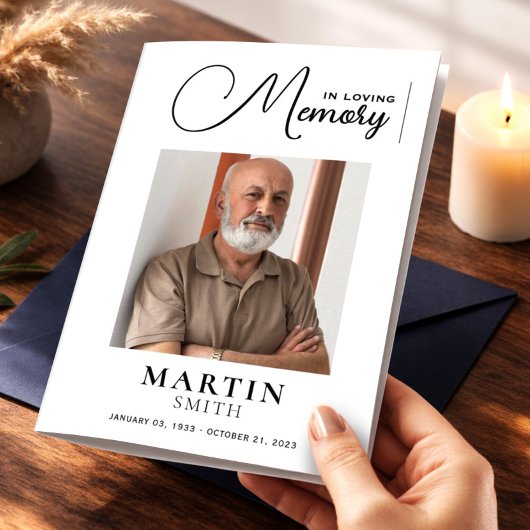 Elegant in het liefdevolle geheugen foto begrafeni flyer