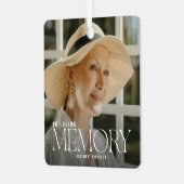 Elegant in liefdevol geheugen Foto Keepsake Metalen Ornament (Voorkant links)