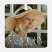 Elegant in liefdevol geheugen Foto Keepsake Metalen Ornament (Achterkant)