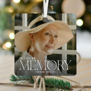 Elegant in liefdevol geheugen Foto Keepsake Metalen Ornament