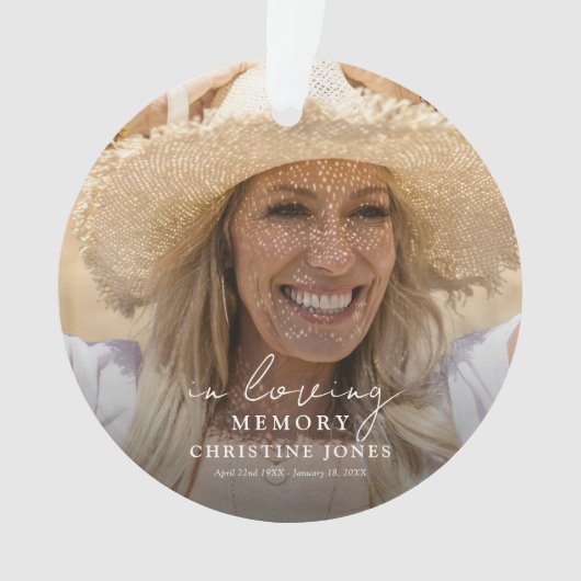 Elegant in liefdevol geheugen gedenkteken eerbetoo ornament (voorkant)