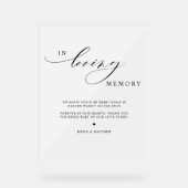 Elegant in liefdevolle geheugen bruiloft Frosted s Acryl Bord (Voorkant)