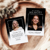 Elegant in liefdevolle herinnering 2-foto begrafen bedankkaart