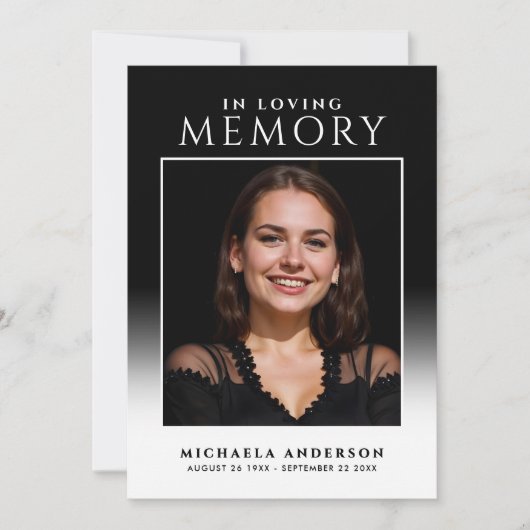 Elegant in liefdevolle herinnering 2-foto begrafen bedankkaart (Voorkant)