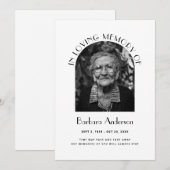 Elegant in liefdevolle herinnering begrafenis foto kaart (Voorkant / Achterkant)