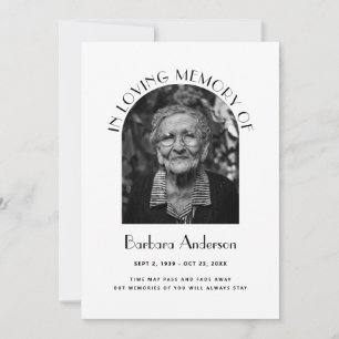 Elegant in liefdevolle herinnering begrafenis foto kaart
