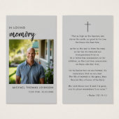 Elegant in liefdevolle herinnering begrafenis foto visitekaartje (Voorkant /achterkant)