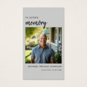 Elegant in liefdevolle herinnering begrafenis foto visitekaartje (Voorkant)