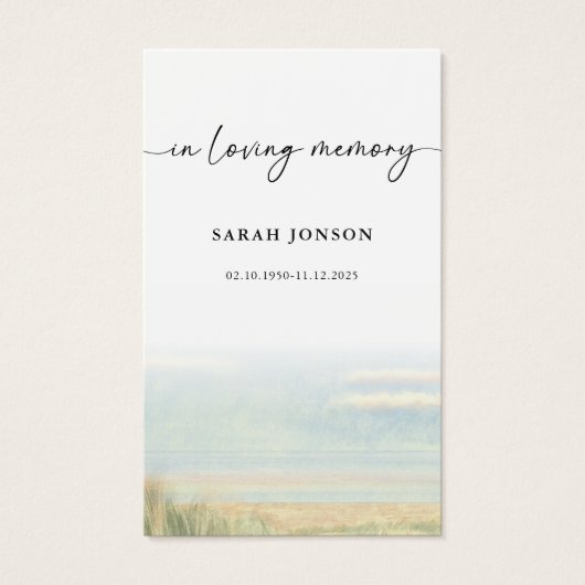 Elegant in liefdevolle herinnering begrafenis gebe visitekaartje (Voorkant)