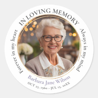 Elegant in liefdevolle herinnering begrafenis ronde sticker