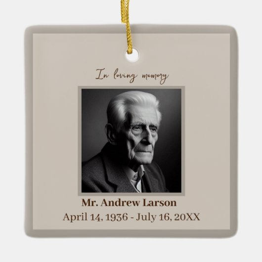 Elegant in liefdevolle herinnering begrafenismonum keramisch ornament (Voorkant)