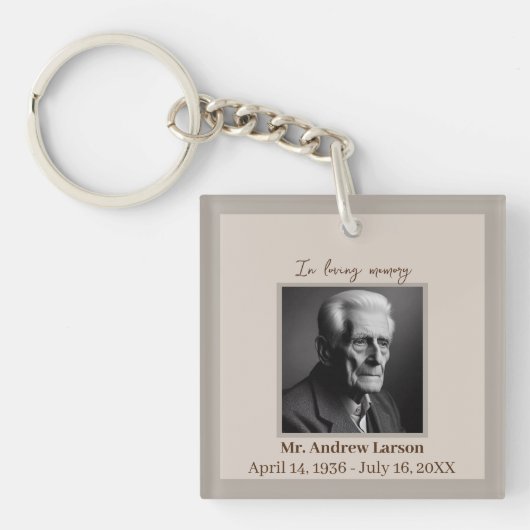 Elegant in liefdevolle herinnering begrafenismonum sleutelhanger (Voorkant)