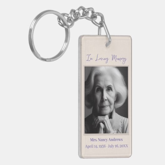 Elegant in liefdevolle herinnering begrafenismonum sleutelhanger (Voorkant Links)