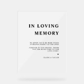 Elegant in liefdevolle herinnering bruiloft Froste Acryl Bord (Voorkant)