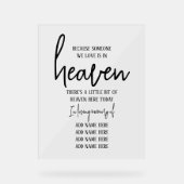 Elegant in liefdevolle herinnering Eenvoudige brui Acryl Bord (Voorkant)