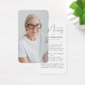 Elegant in liefdevolle herinnering Foto begrafenis Visitekaartje (Bureau)