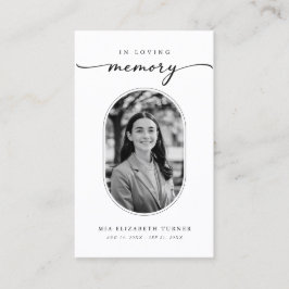 Elegant in liefdevolle herinnering Foto begrafenis Visitekaartje