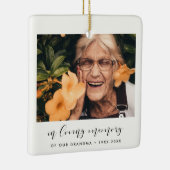 Elegant In liefdevolle herinnering Foto Keramisch Ornament (Rechts)