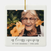 Elegant In liefdevolle herinnering Foto Keramisch Ornament (Achterkant)