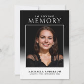 Elegant in liefdevolle herinnering Fotobegrafenis Kaart (Achterkant)