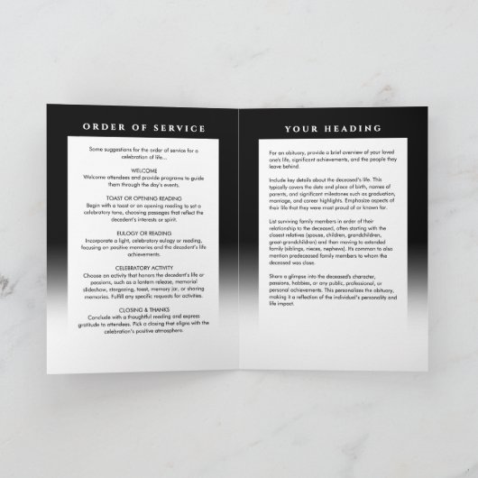 Elegant in liefdevolle herinnering Fotobegrafenis Programma (Binnen)