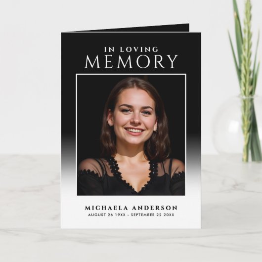 Elegant in liefdevolle herinnering Fotobegrafenis Programma (Voorkant)