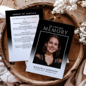 Elegant in liefdevolle herinnering Fotobegrafenis  Programmakaart