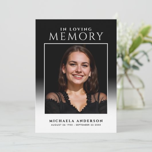 Elegant in liefdevolle herinnering Fotobegrafenis Programmakaart (Staand voorkant)