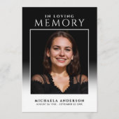 Elegant in liefdevolle herinnering Fotobegrafenis Programmakaart (Voorkant)