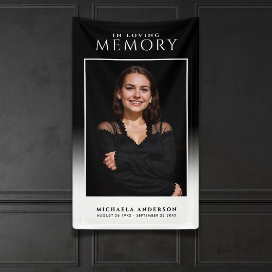 Elegant in liefdevolle herinnering Fotobegrafenis  Spandoek