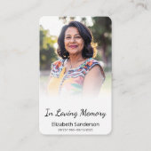 Elegant in liefdevolle herinnering Funeral Memory  Visitekaartje (Voorkant)