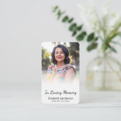 Elegant in liefdevolle herinnering Funeral Memory  Visitekaartje (Staand voorkant)