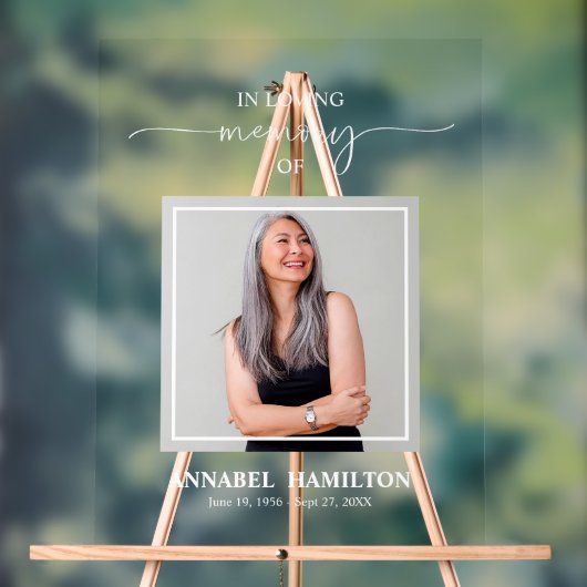 Elegant in liefdevolle herinnering herdenkingsbord acryl bord (Neutraal)