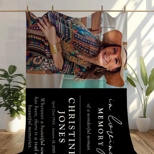 Elegant in liefdevolle herinnering Memorial Foto Fleece Deken