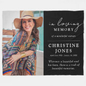 Elegant in liefdevolle herinnering Memorial Foto Fleece Deken (Voorkant (Horizontaal))