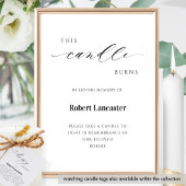 Elegant in liefdevolle herinnering, Memorial kaars Bedankjes Labels