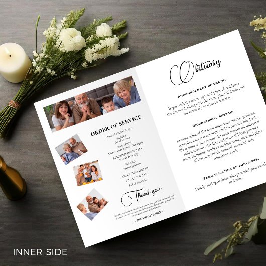 Elegant in liefdevolle herinnering overlijdensfoto programma