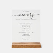 Elegant in liefdevolle herinnering Trouwmonument Acryl Bord (Voorkant)