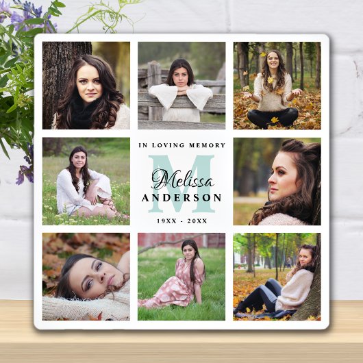 Elegant in liefhebbend geheugen 8 Memorial Fotocol Fotoplaat