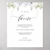 Elegant in Lieu Favors Wedding Sign Poster (Voorkant)