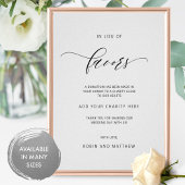 Elegant in Lieu Wedding Favors Sign Poster