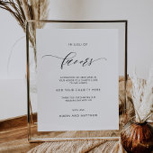 Elegant in Lieu Wedding Favors Sign Poster